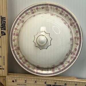 Vintage Derwood W.S. George Porcelain Dish with Pink Floral Design and Gold Trim